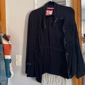 Navy utility jacket.